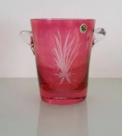 Seau à glaces en cristal taillé - Verrerie d'art Boussu