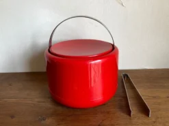 Seau à glace Stelton Denmark en abs rouge Space age pop 1960