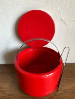 Seau à glace Stelton Denmark en abs rouge Space age pop 1960