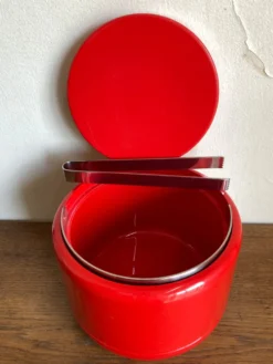 Seau à glace Stelton Denmark en abs rouge Space age pop 1960