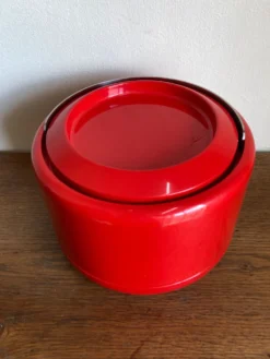 Seau à glace Stelton Denmark en abs rouge Space age pop 1960