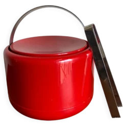 Seau à glace Stelton Denmark en abs rouge Space age pop 1960