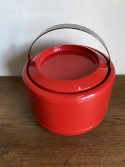 Seau à glace Stelton Denmark en abs rouge Space age pop 1960