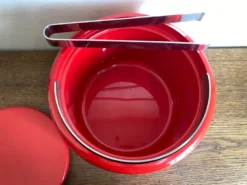 Seau à glace Stelton Denmark en abs rouge Space age pop 1960