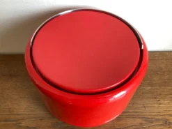 Seau à glace Stelton Denmark en abs rouge Space age pop 1960