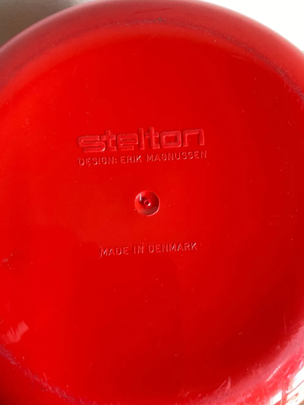 Seau à glace Stelton Denmark en abs rouge Space age pop 1960