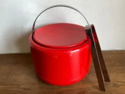 Seau à glace Stelton Denmark en abs rouge Space age pop 1960
