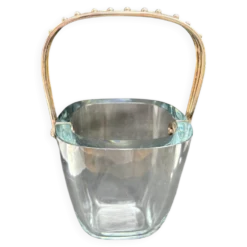 Seau à glace Strombergshyttan en argent sterling et verre artistique