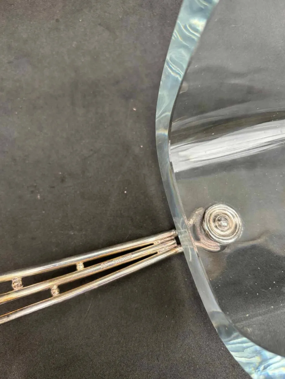 Seau à glace Strombergshyttan en argent sterling et verre artistique