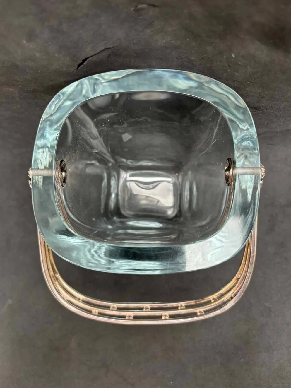 Seau à glace Strombergshyttan en argent sterling et verre artistique