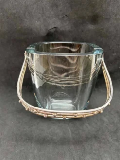 Seau à glace Strombergshyttan en argent sterling et verre artistique