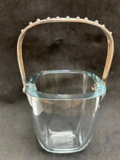 Seau à glace Strombergshyttan en argent sterling et verre artistique