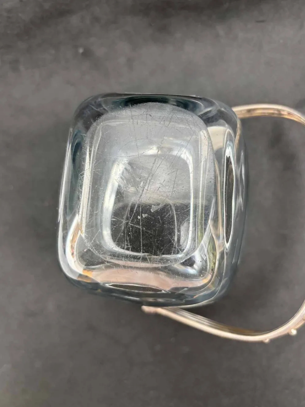 Seau à glace Strombergshyttan en argent sterling et verre artistique