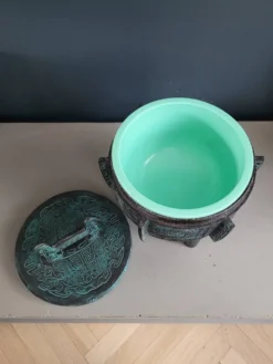 Seau à glace tripode en métal gravé