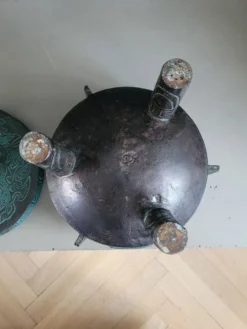 Seau à glace tripode en métal gravé