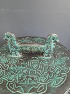 Seau à glace tripode en métal gravé