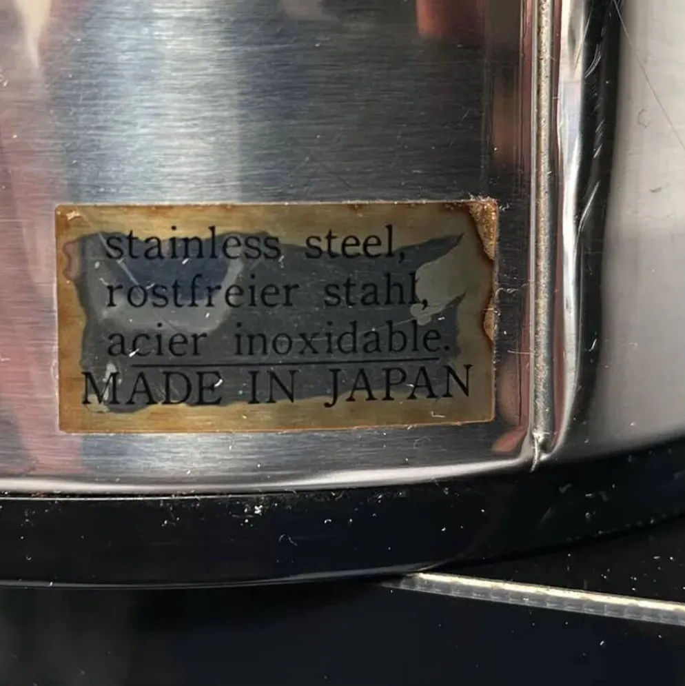 Seau à glace vintage en acier inoxydable avec couvercle et pinces, Japon