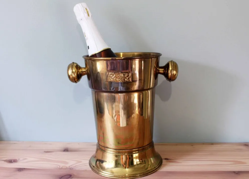 Seau à glace vintage en laiton