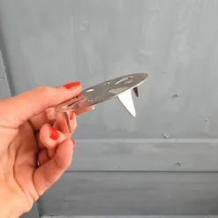 Seau à glace vintage en verre avec pince patte & fond métal