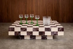 Seau à glace vintage en verre taillé avec anse métal – esprit bar années 60