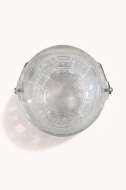 Seau à glace vintage en verre taillé avec anse métal – esprit bar années 60