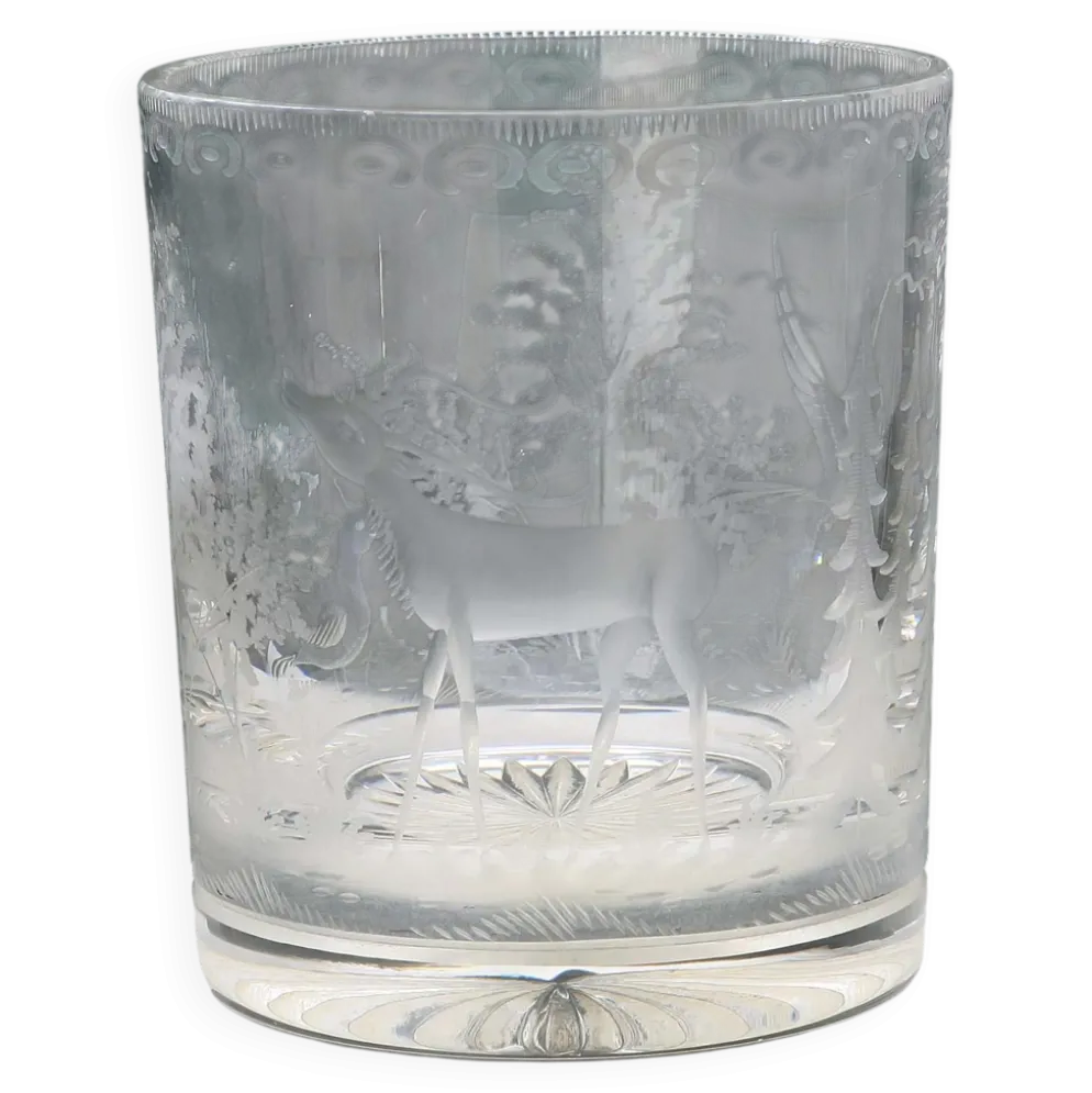 Seau à glace vintage Val Saint Lambert en cristal, Belgique, années 1930-40