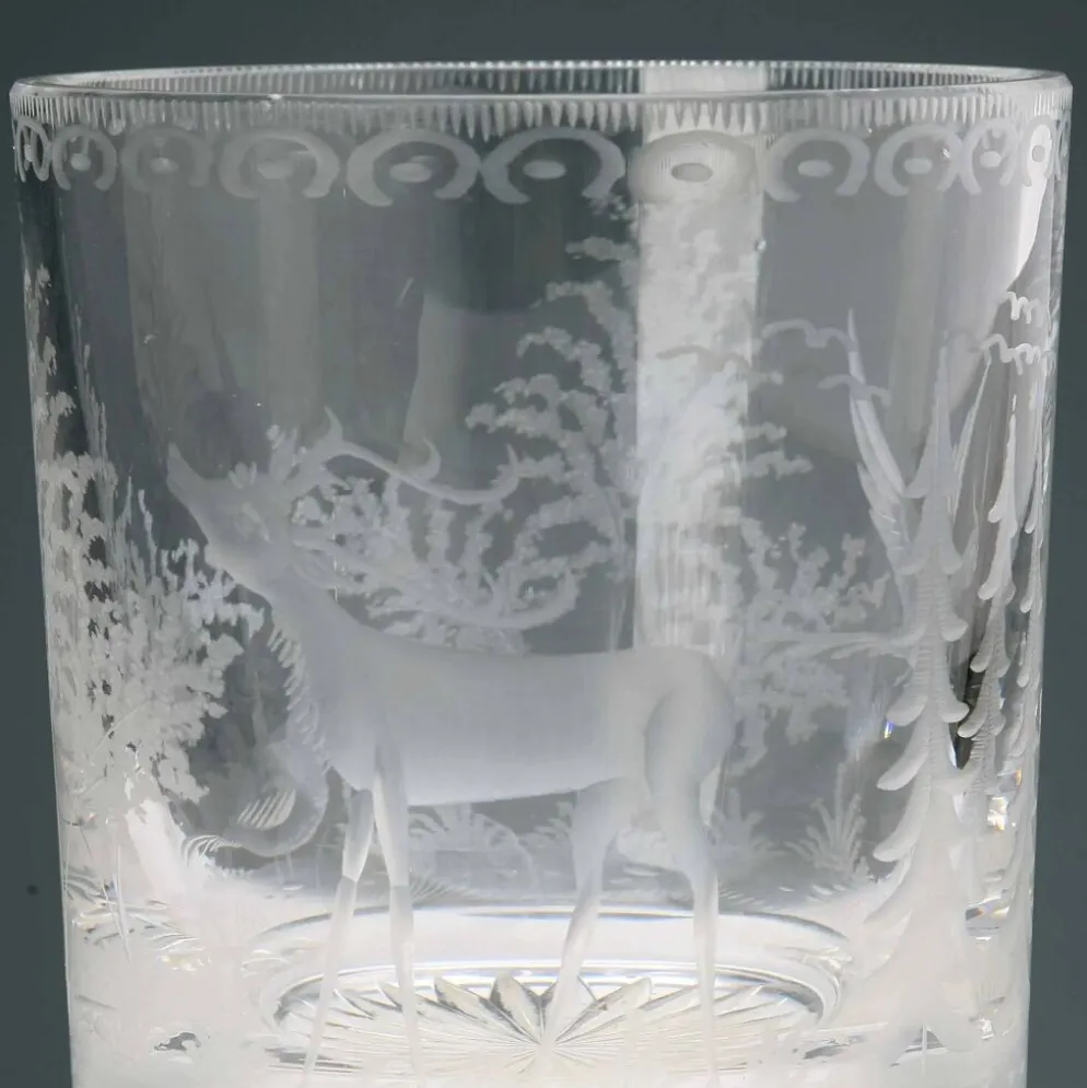 Seau à glace vintage Val Saint Lambert en cristal, Belgique, années 1930-40