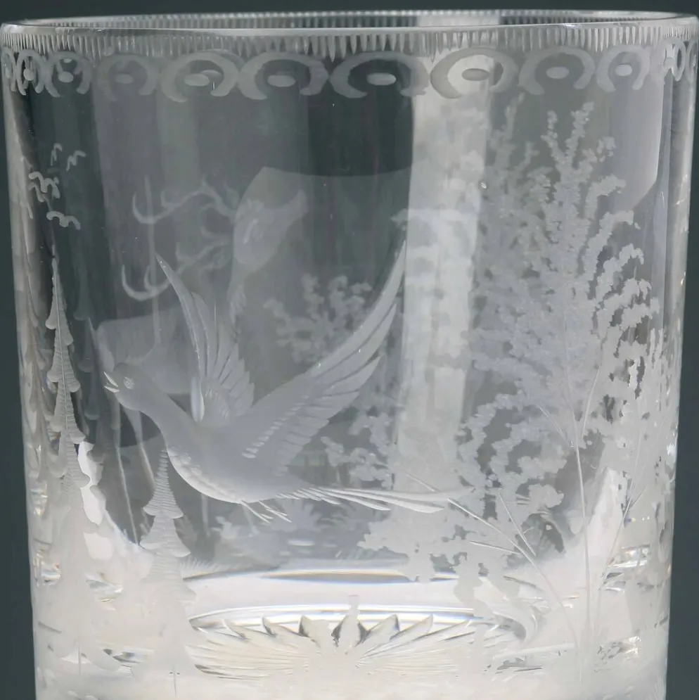 Seau à glace vintage Val Saint Lambert en cristal, Belgique, années 1930-40