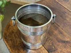 Seau à glaçe en métal argenté début XXème CAFE RICHE