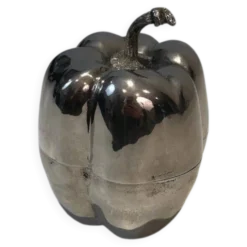 Seau à glaçon en métal argenté en forme de poivron