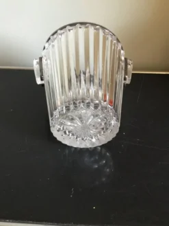 Seau à glaçons en cristal et anse plaqué argent