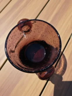 Seau à glaçons en verre bullé améthyste signé Biot
