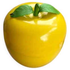 Seau à glaçons "pomme" vintage en plastique jaune, années 70