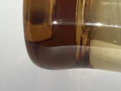 Seau à glaçons verre soufflé ambre 70’s