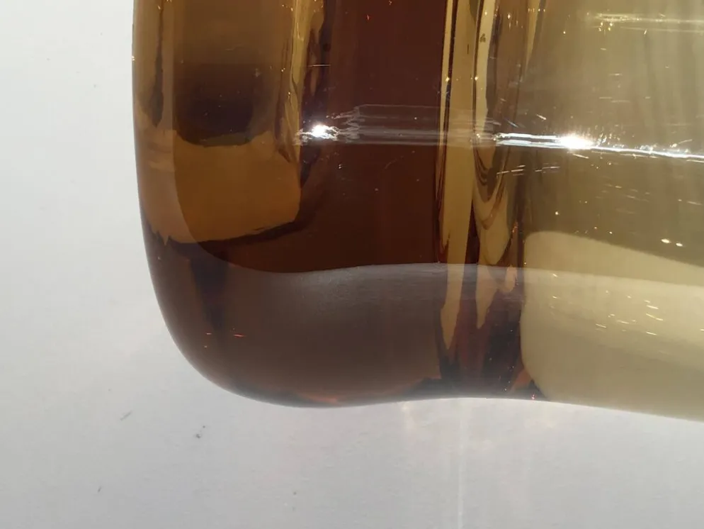 Seau à glaçons verre soufflé ambre 70’s
