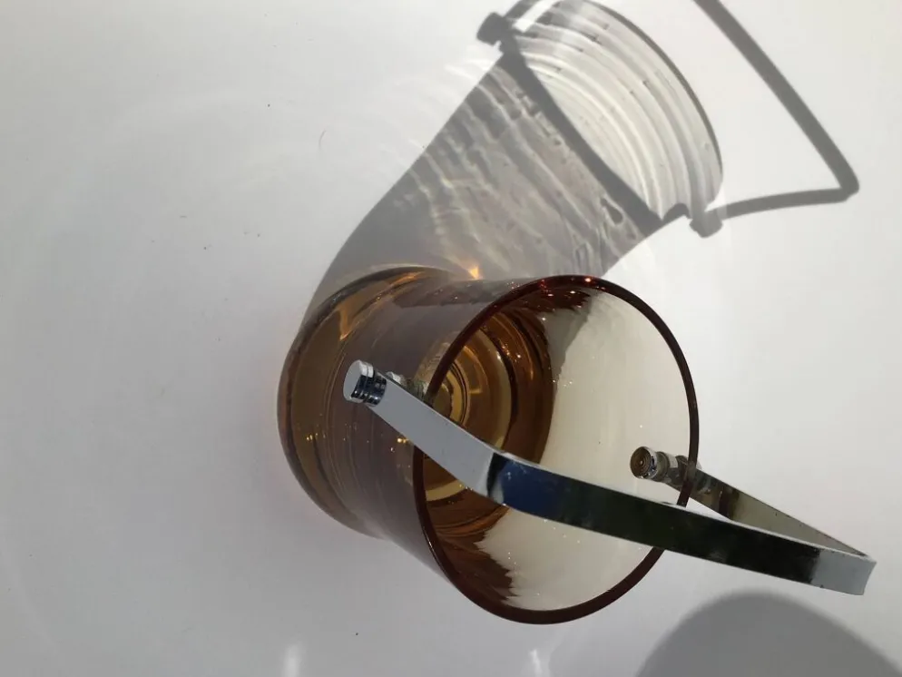 Seau à glaçons verre soufflé ambre 70’s