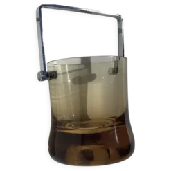 Seau à glaçons verre soufflé ambre 70’s