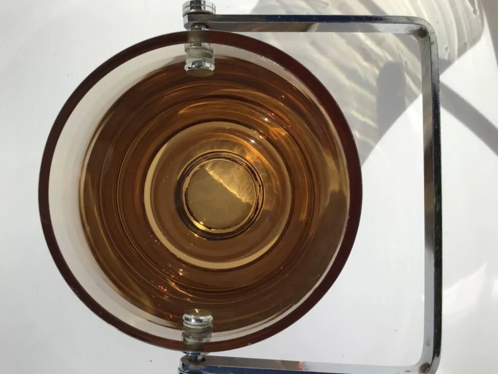 Seau à glaçons verre soufflé ambre 70’s