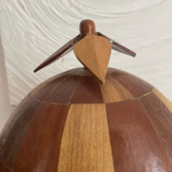Seau à glaçons vintage en noix de coco marquetée