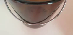 Seau à glaçon vintage marque Léger en verre fumé
