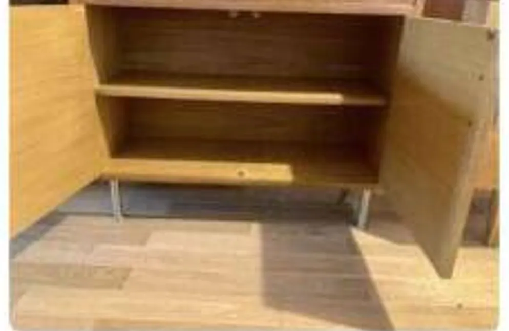 Secretaire scandinave en chêne doré, 1960