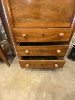Secretaire style louis xvi en noyer fin xixeme avec tiroirs