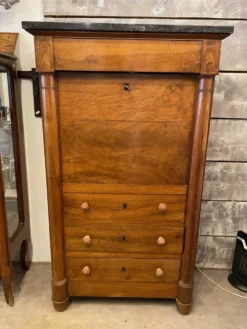 Secretaire style louis xvi en noyer fin xixeme avec tiroirs