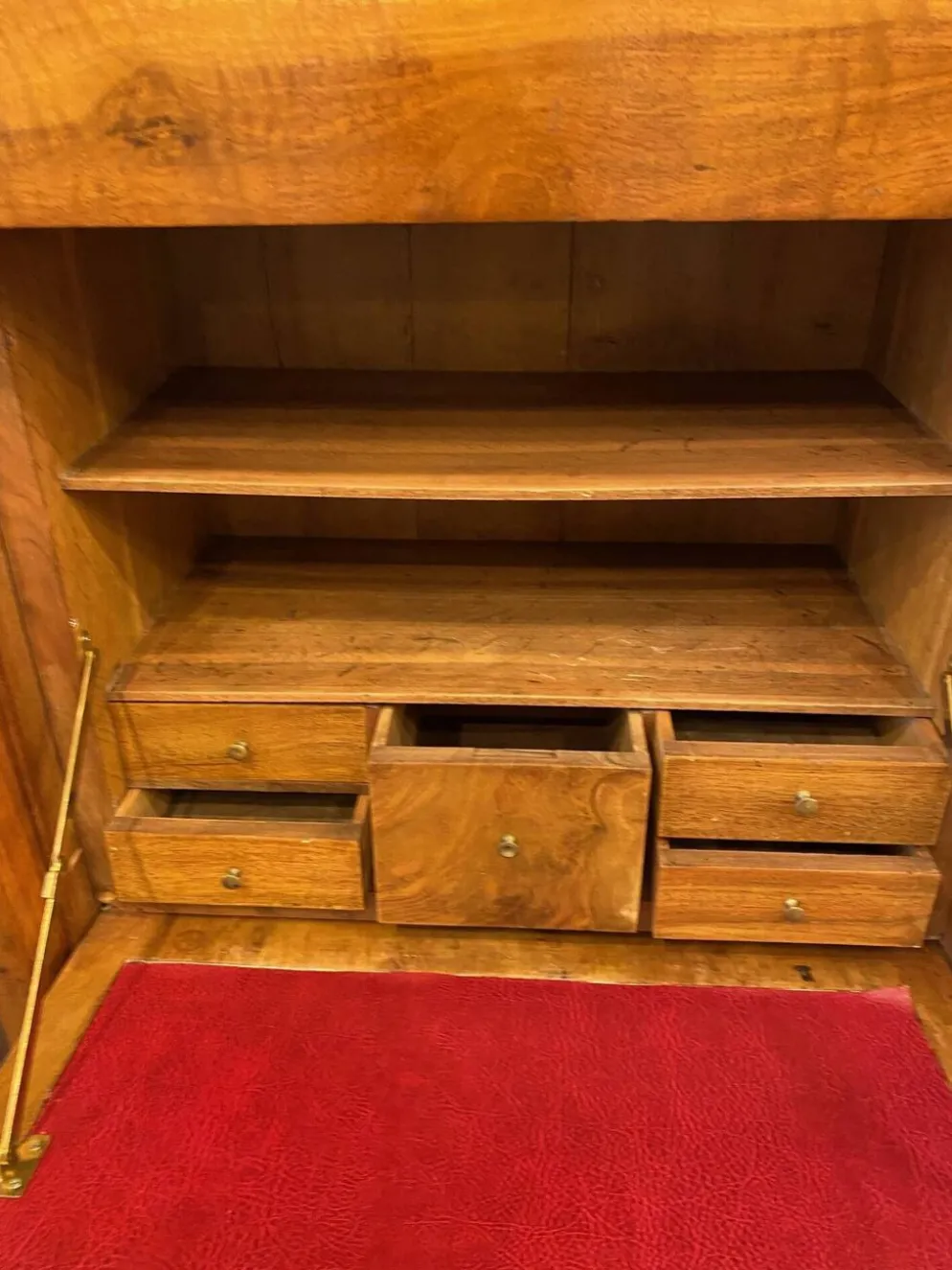 Secretaire style louis xvi en noyer fin xixeme avec tiroirs
