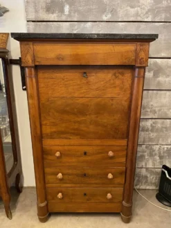 Secretaire style louis xvi en noyer fin xixeme avec tiroirs