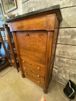Secretaire style louis xvi en noyer fin xixeme avec tiroirs