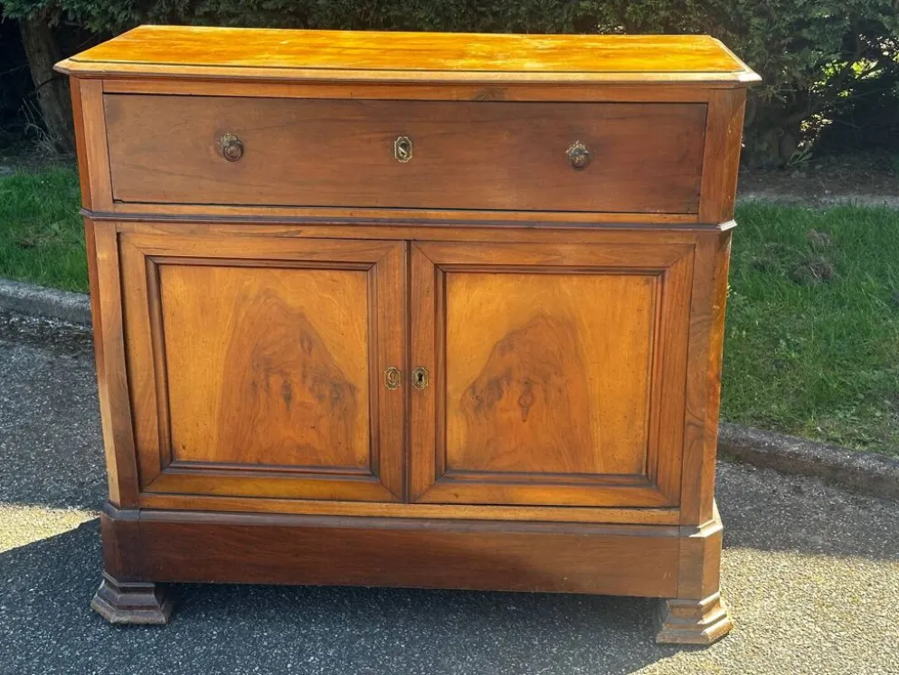 Secrétaire à abattant ancien en noyer – époque Louis-Philippe (XIXe si