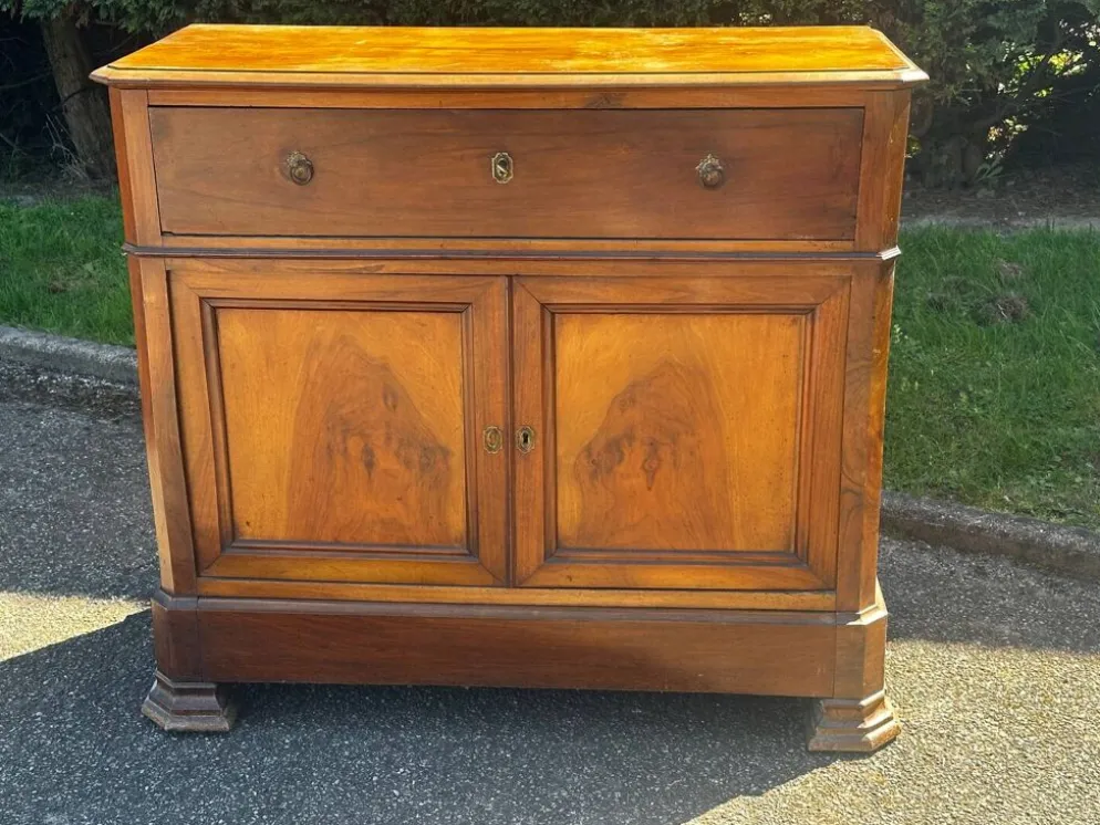 Secrétaire à abattant ancien en noyer – époque Louis-Philippe (XIXe si