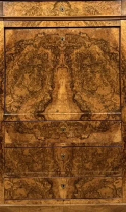 Secrétaire à abattant en ronce de noyer – Époque Louis-Philippe