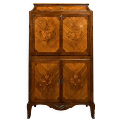 Secrétaire à abattant marqueté de style Louis XV vers 1900